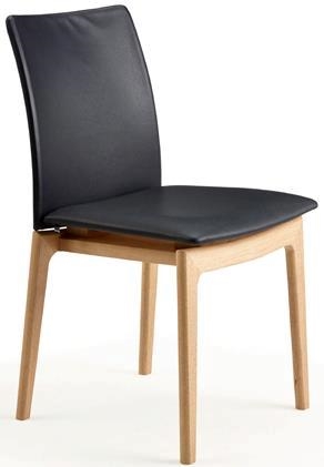 Skovby SM63 - Spisebordstol eg hvidolie og sort læder 